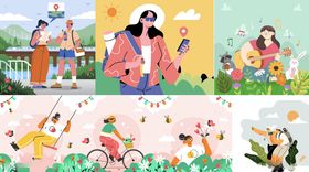 传统节日主题插画作品