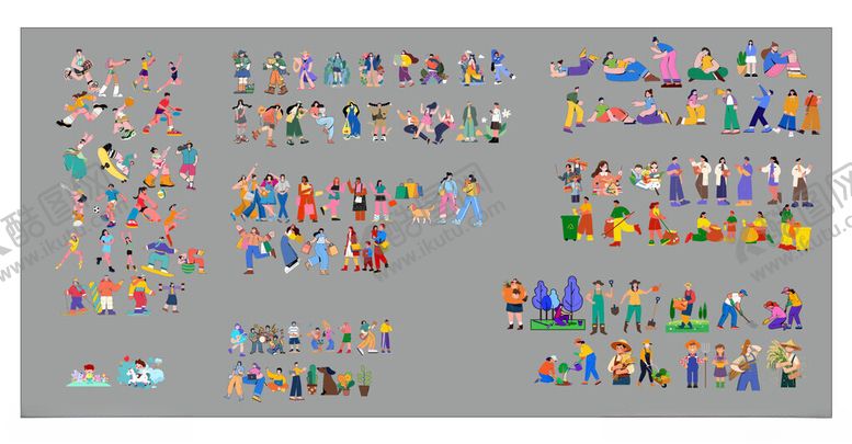 编号：67752710311701409955【酷图网】源文件下载-多彩卡通人物素材集合