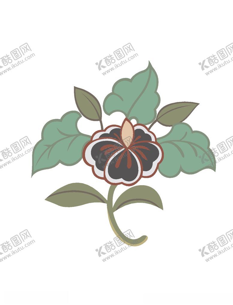 编号：62191507072200126499【酷图网】源文件下载-敦煌风格绘画植物花朵