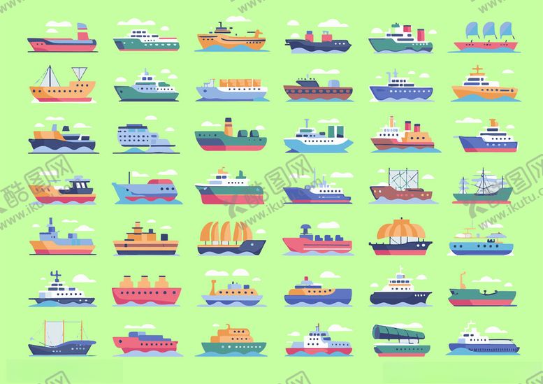 编号：49383611021543081900【酷图网】源文件下载-卡通船只