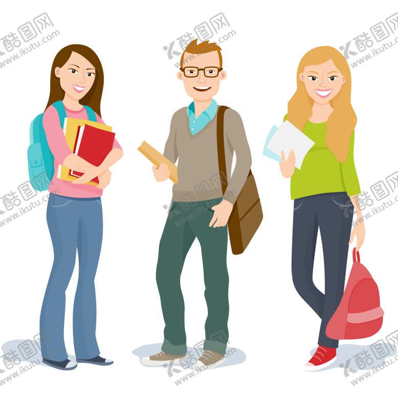 编号：47068702191956117469【酷图网】源文件下载-卡通学生人物