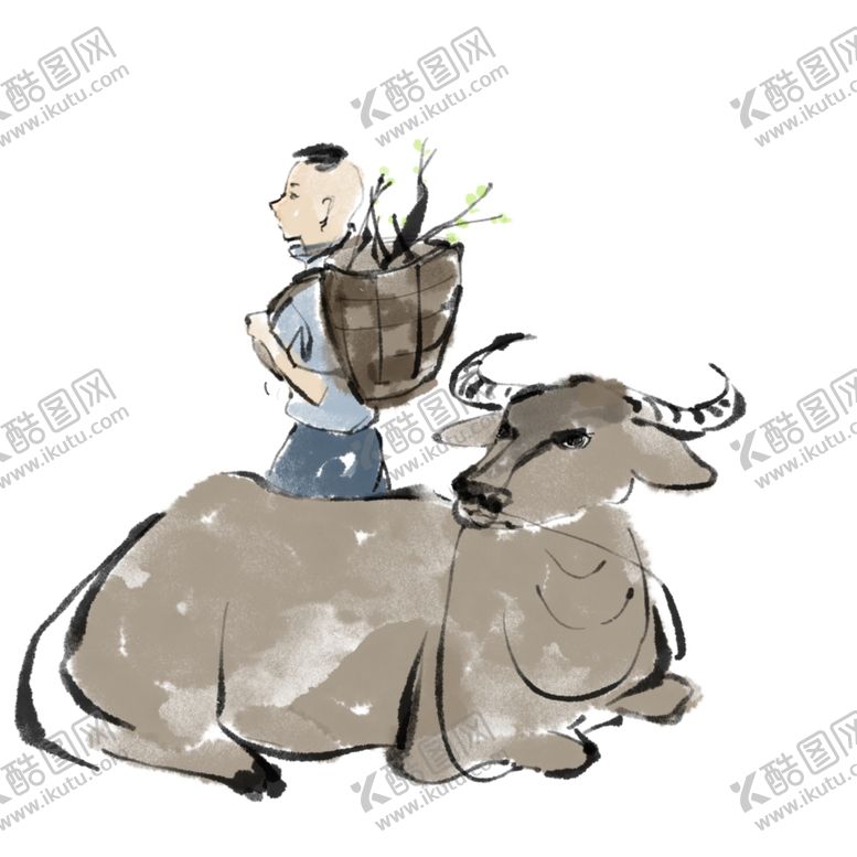 编号：97103907091439153467【酷图网】源文件下载-清明节放牛素材