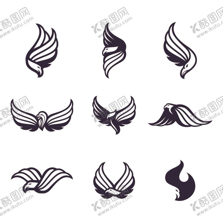 编号：57920710070212028858【酷图网】源文件下载-翅膀logo