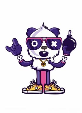 潮流动漫熊猫插画