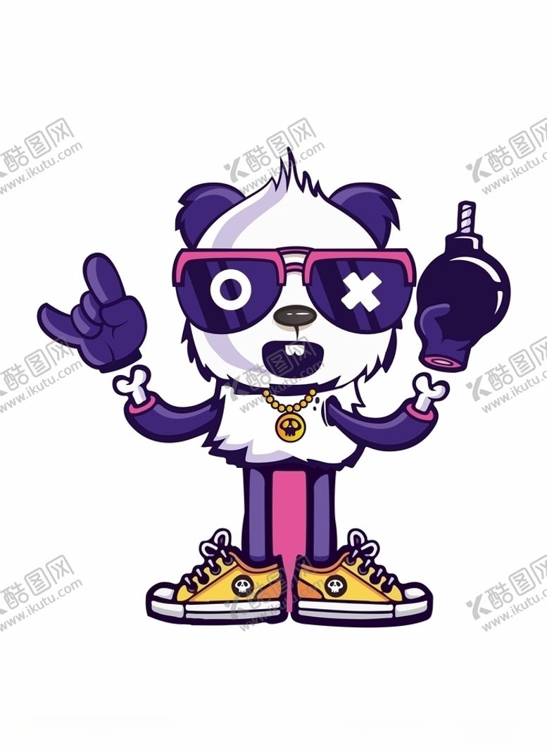 编号：67768806250027264484【酷图网】源文件下载-潮流动漫熊猫插画