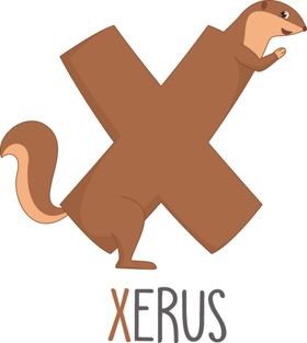 松鼠图标儿童绘本可爱几何