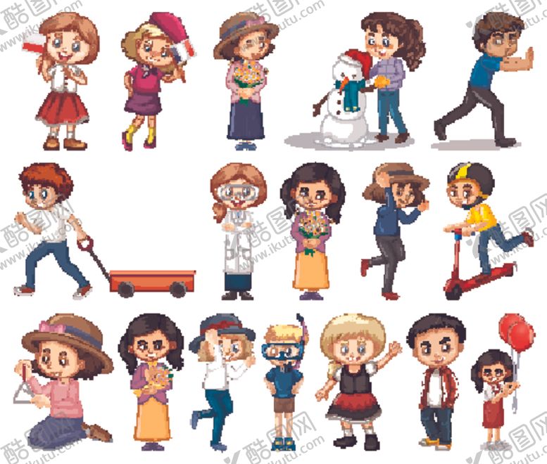编号：58670609232030046317【酷图网】源文件下载-卡通矢量儿童