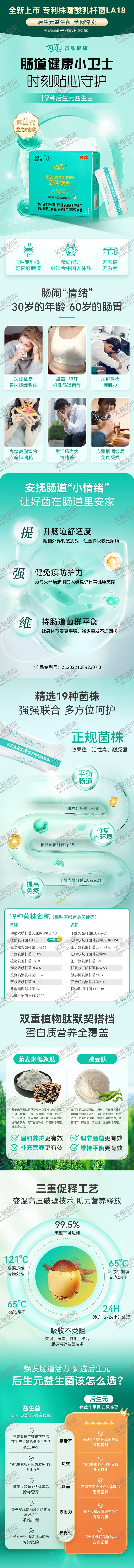 编号：92633303091638112252【酷图网】源文件下载-益生菌健康营养冻干粉修复型详情页