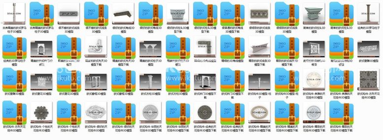 编号：55870412210948261617【酷图网】源文件下载-欧式构件3d模型