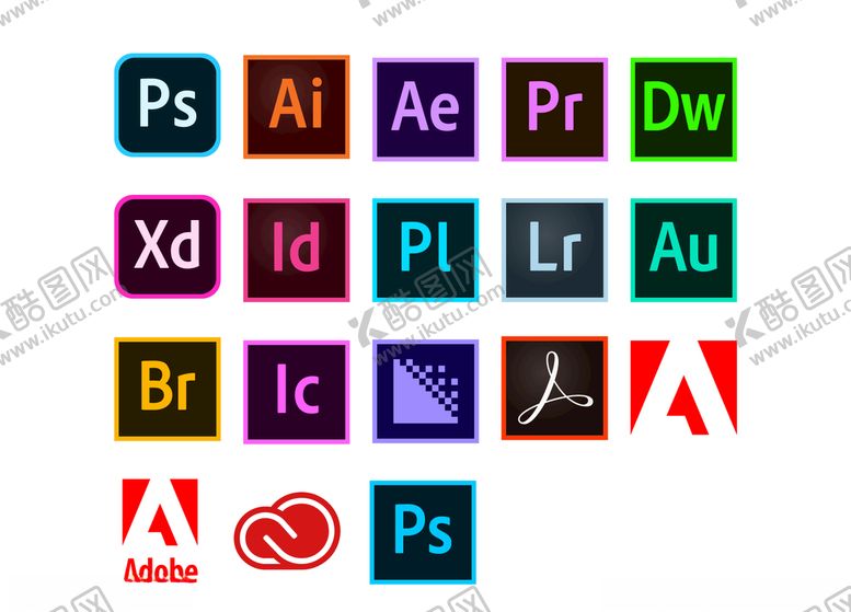编号：28911909260925057926【酷图网】源文件下载-Adobe彩色图标