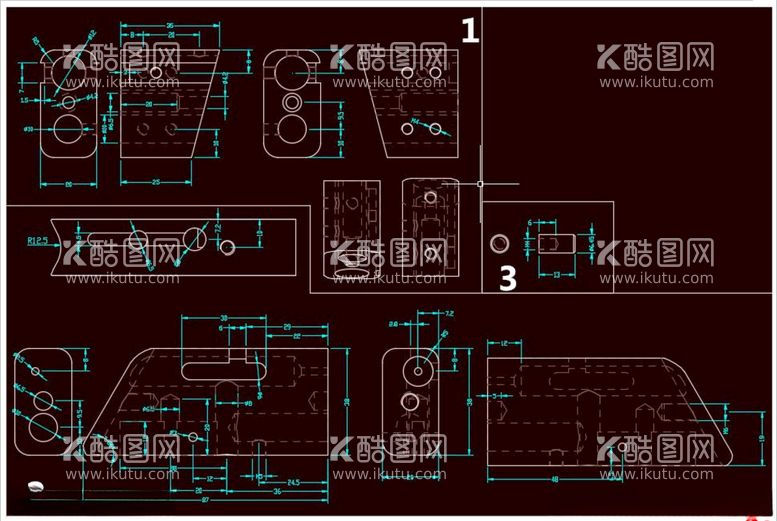 编号：43853403190415389096【酷图网】源文件下载-转鼓式浓缩脱水一体机部分零件