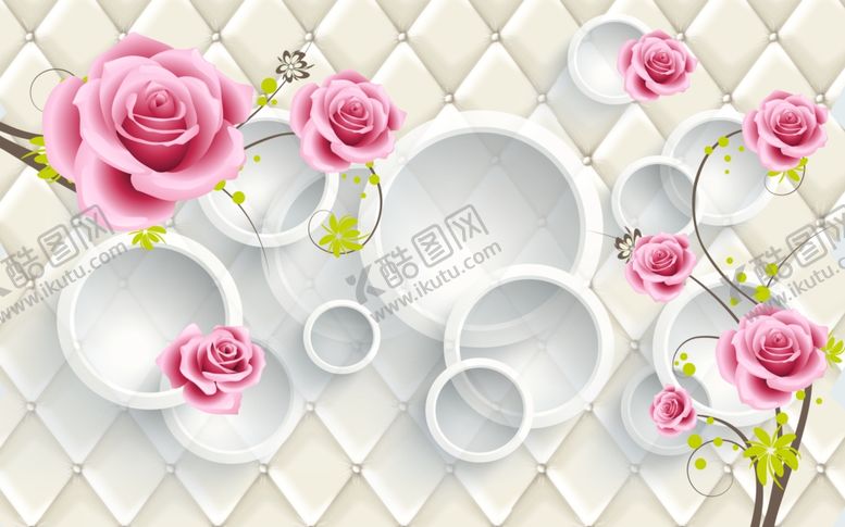 编号：78379310041627249582【酷图网】源文件下载-浮雕花玫瑰花藤背景墙