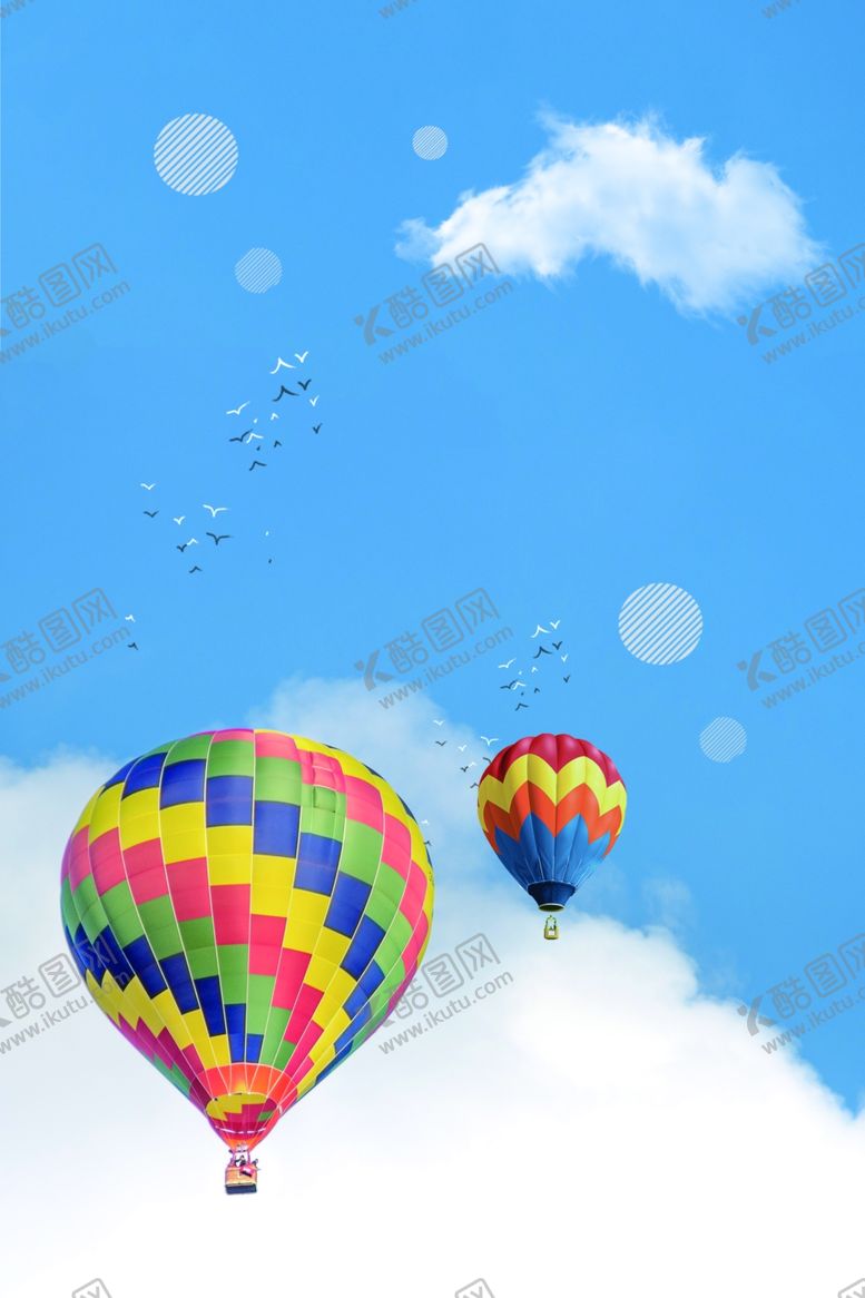 编号：11424509190010066030【酷图网】源文件下载-蓝色天空热气球