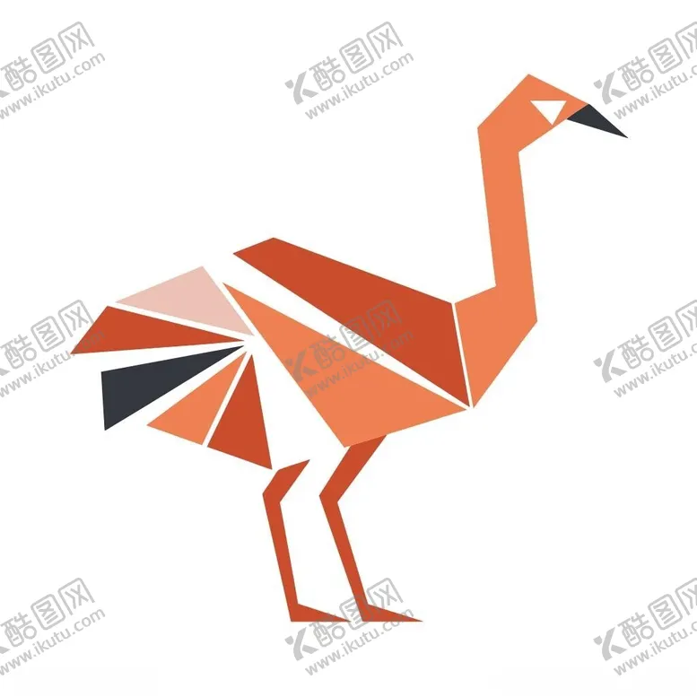 编号：88116502250554258300【酷图网】源文件下载-极简风格的鸵鸟标志