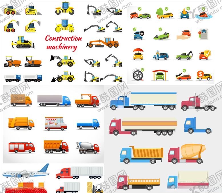 编号：31995310011205424005【酷图网】源文件下载-汽车交通工具元素