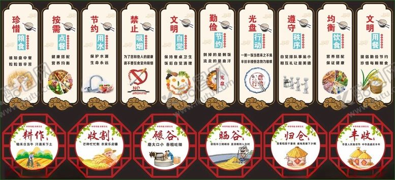 编号：35333411020122388023【酷图网】源文件下载-珍惜粮食食堂宣传画
