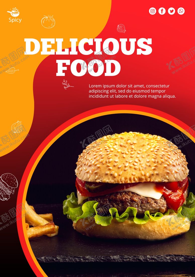 编号：90863709240030128815【酷图网】源文件下载-创意美食海报