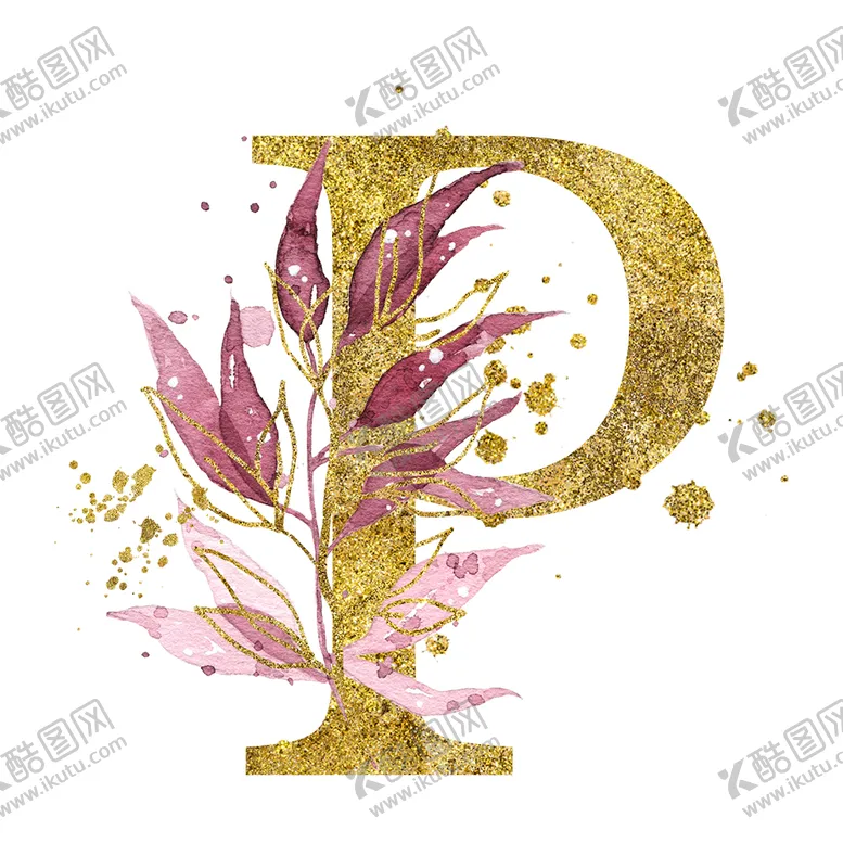 编号：30498106241244159276【酷图网】源文件下载-手绘水彩花卉英文字母logo