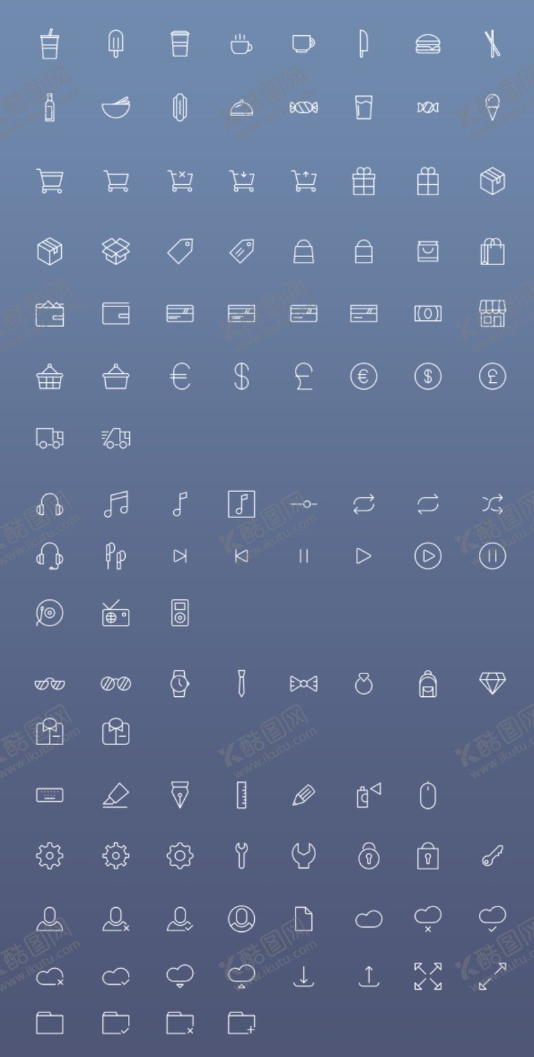 编号：12099707042010359215【酷图网】源文件下载-新精品线条小图标集合