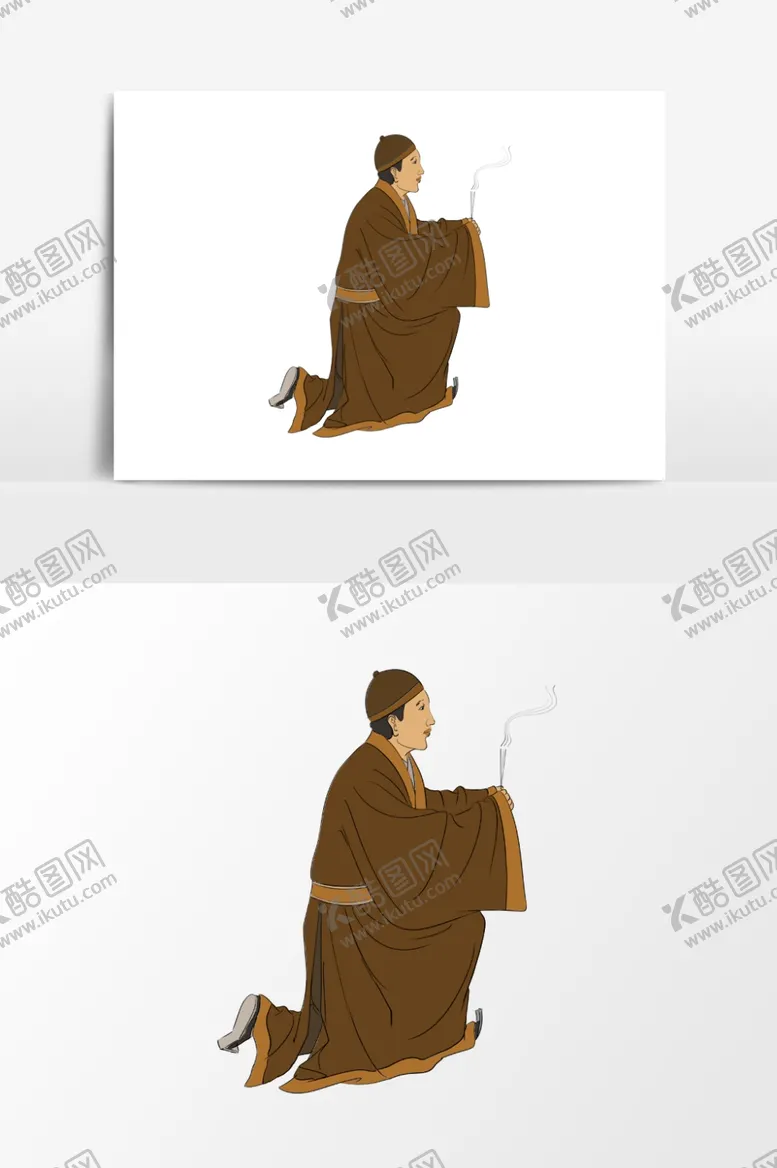 编号：21244707031554113424【酷图网】源文件下载-淡彩国画人物