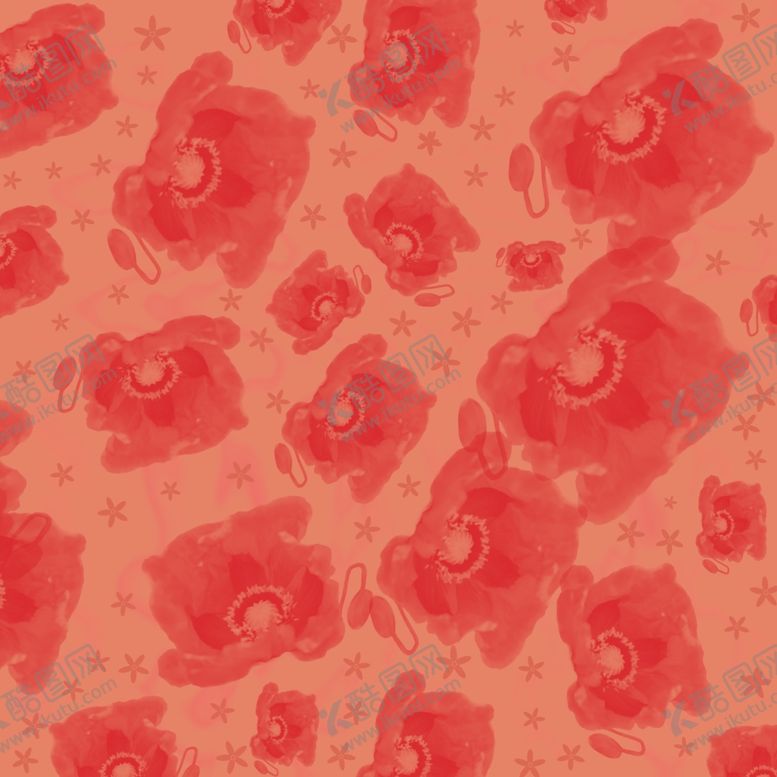 编号：45390009150438436736【酷图网】源文件下载-红色花朵底纹图案