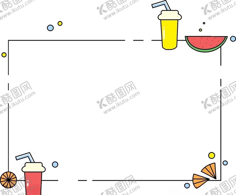 编号：93107410051256023908【酷图网】源文件下载-可爱水果卡通边框手绘插画
