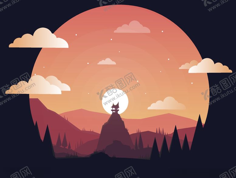 编号：62252410091450453965【酷图网】源文件下载-风景插画