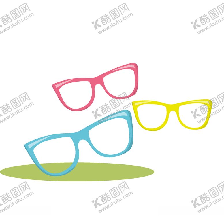 编号：39704907131335354176【酷图网】源文件下载-卡通手绘眼镜素材