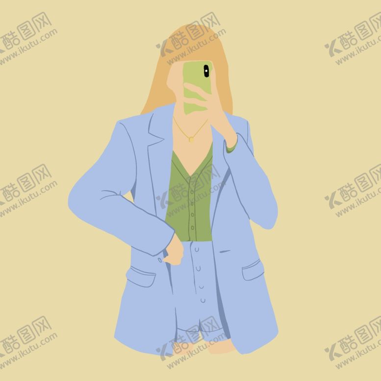 编号：85283110272157195637【酷图网】源文件下载-扁平风时尚女孩插画原创