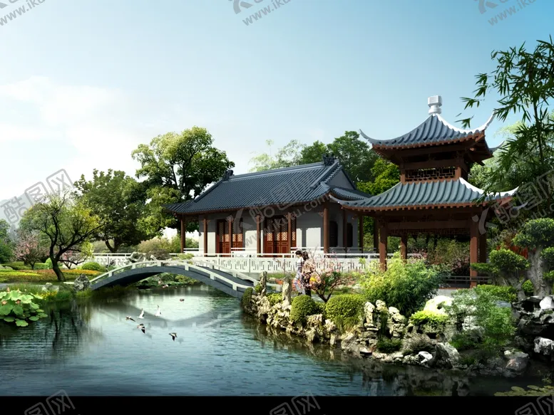 编号：78055307020411558239【酷图网】源文件下载-公园庭院一角分层效果图