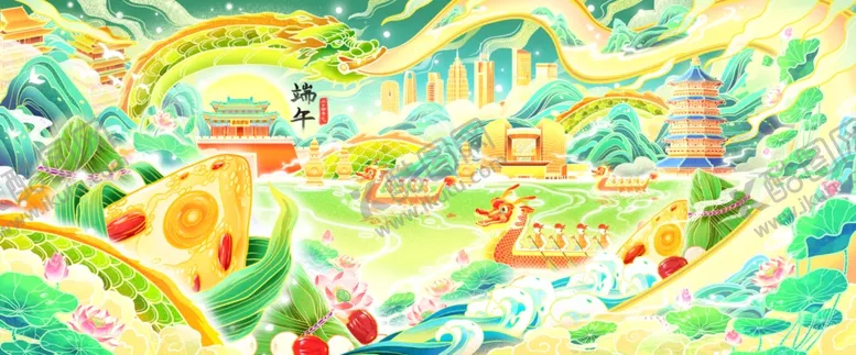 编号：75593306291114004205【酷图网】源文件下载-国潮风端午背景图片