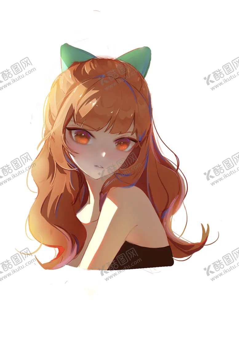 编号：27850309270803495982【酷图网】源文件下载-女孩头像摸鱼