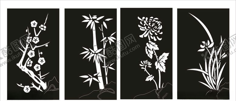 编号：51422709090450041124【酷图网】源文件下载-梅兰竹菊