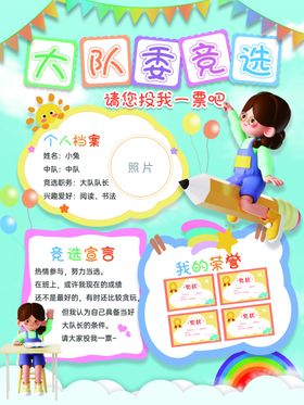 大队委竞选手抄报展示