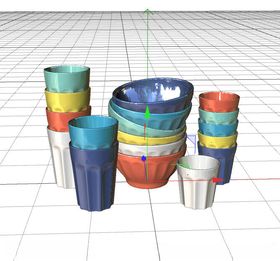 C4D模型餐具泡面蛋糕塑料叉子