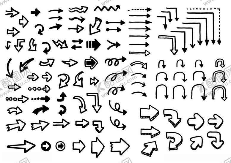 编号：36874811171742206585【酷图网】源文件下载-多样箭头图标集合