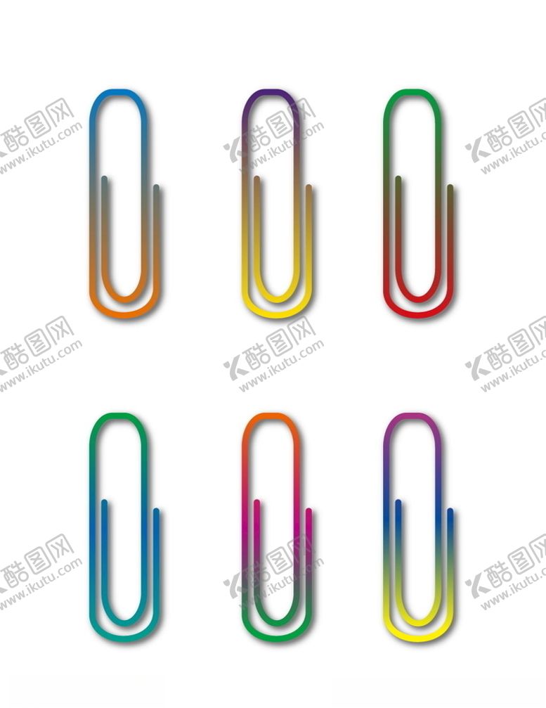 编号：10761809290729126961【酷图网】源文件下载-矢量彩色质感回形针