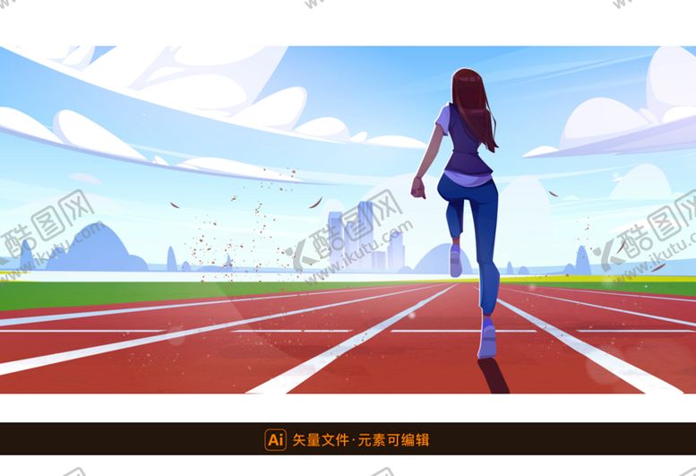 编号：06385109161644599502【酷图网】源文件下载-跑道起点矢量插画