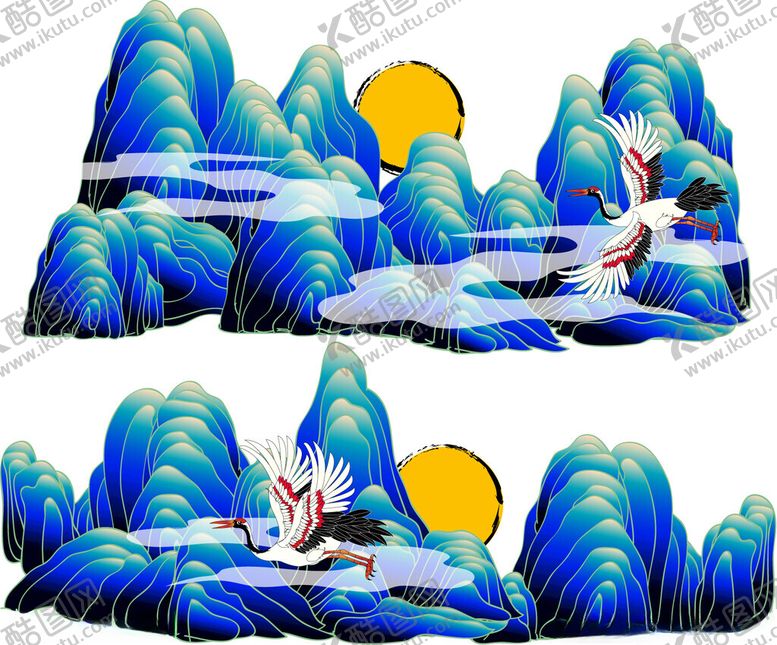 编号：35523803312020001175【酷图网】源文件下载-水墨山水间的诗意场景