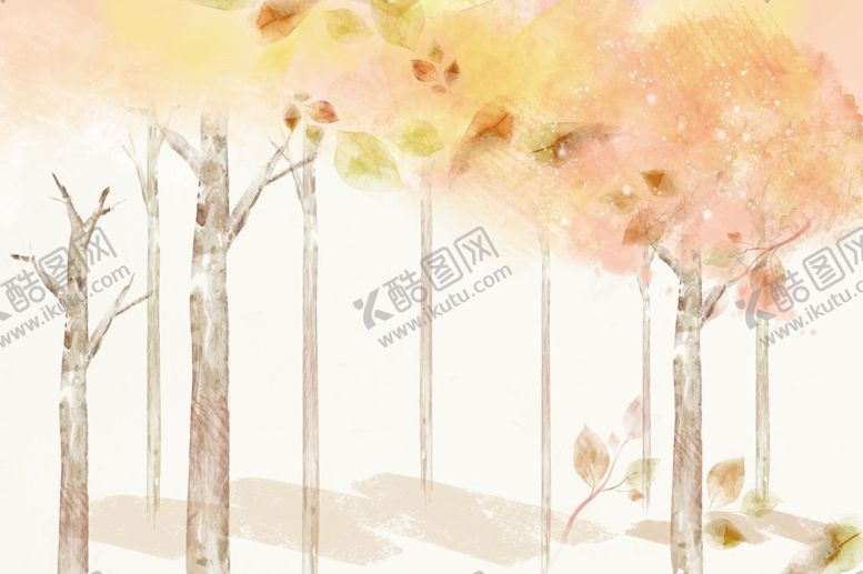 编号：15233010260832134178【酷图网】源文件下载-手绘森林背景墙