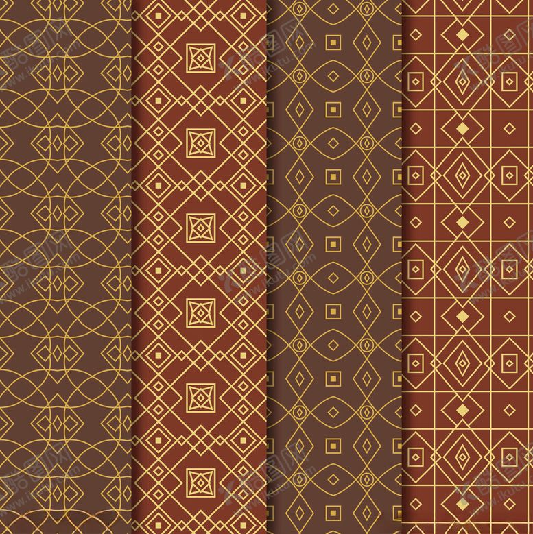 编号：92875501042231186725【酷图网】源文件下载-复古中式几何花纹图案集
