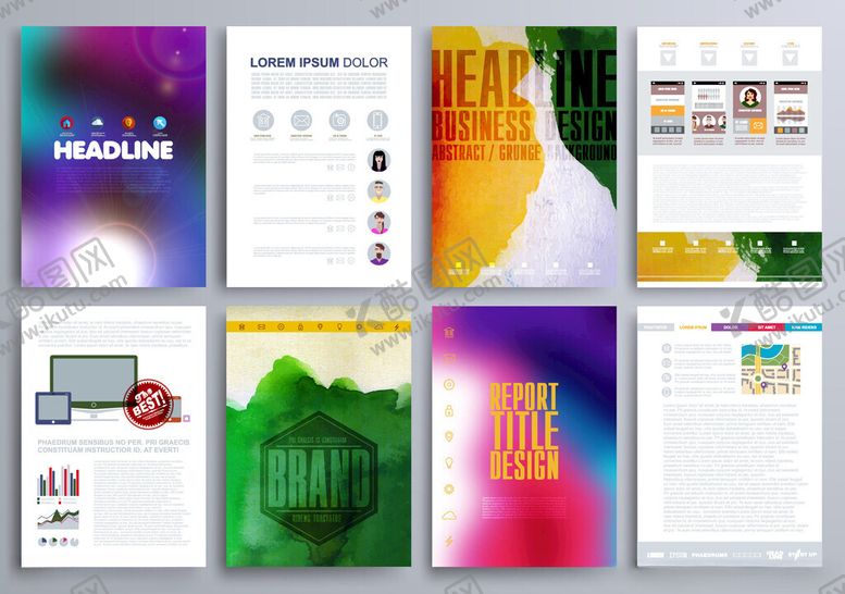 编号：94597304060121284132【酷图网】源文件下载-多彩创意宣传册设计模板