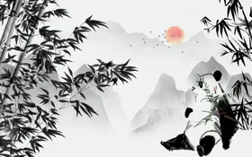 山水画如背景墨国