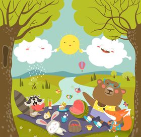 北欧森系动物插画