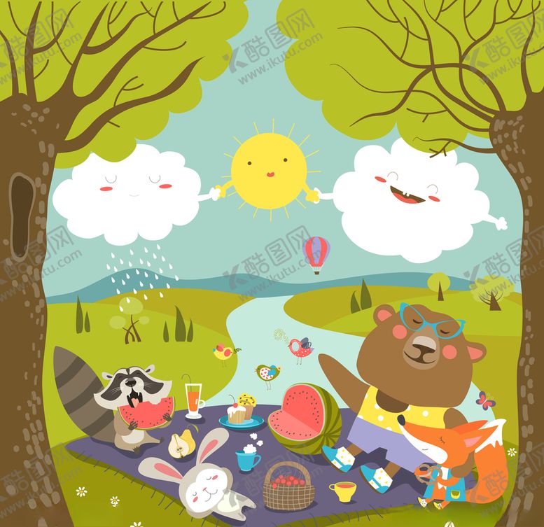 编号：75368110292338091331【酷图网】源文件下载-北欧森系动物插画