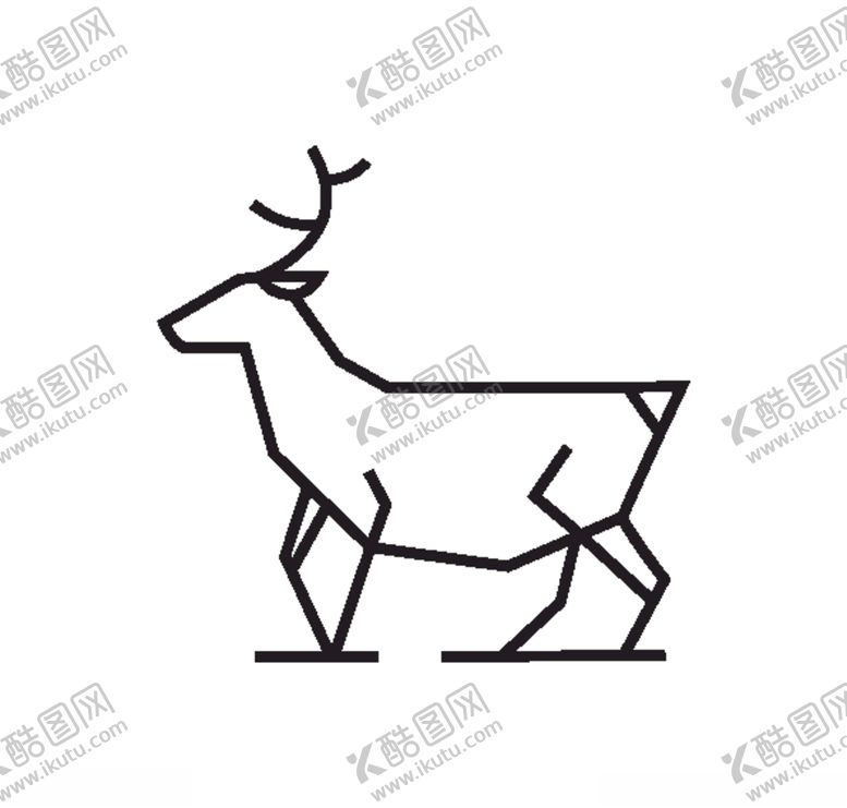 编号：41026207090712481213【酷图网】源文件下载-鹿简笔画矢量素材速写