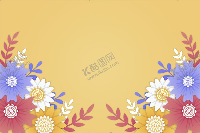 编号：48523709242139098641【酷图网】源文件下载-纸质花朵背景 