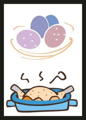 手绘卡通美食素材物物