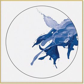 圆形装饰画圆形山水水墨画
