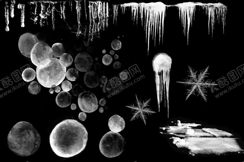 编号：72318309201257515877【酷图网】源文件下载-透明底冰面雪花冰晶冰球